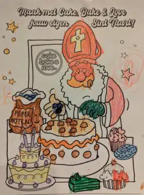 Sven 3 jaar Tekeningsint bij cake, bake & love 15