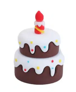 Caketopper Plastic Taartje Bruin