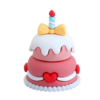 Caketopper plastic taartje roze bij cake, bake & love 1