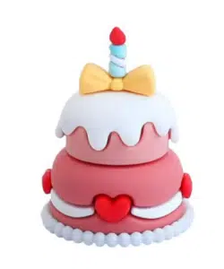 Caketopper Plastic Taartje Roze