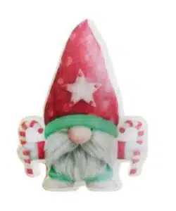 Crystal Candy Edible Decorations - Gnome with Candy Canes