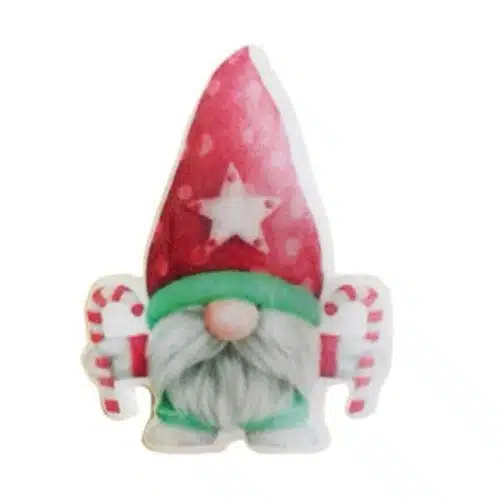 Crystal candy edible decorations - gnome with candy canes