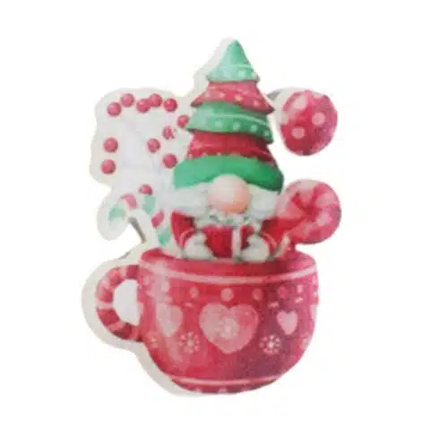 Crystal candy edible decorations - gnome in a cup