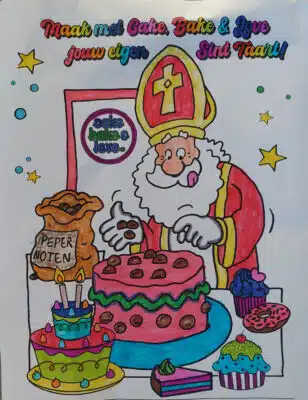 Zoë 9 jaar Tekeningsint bij cake, bake & love 24