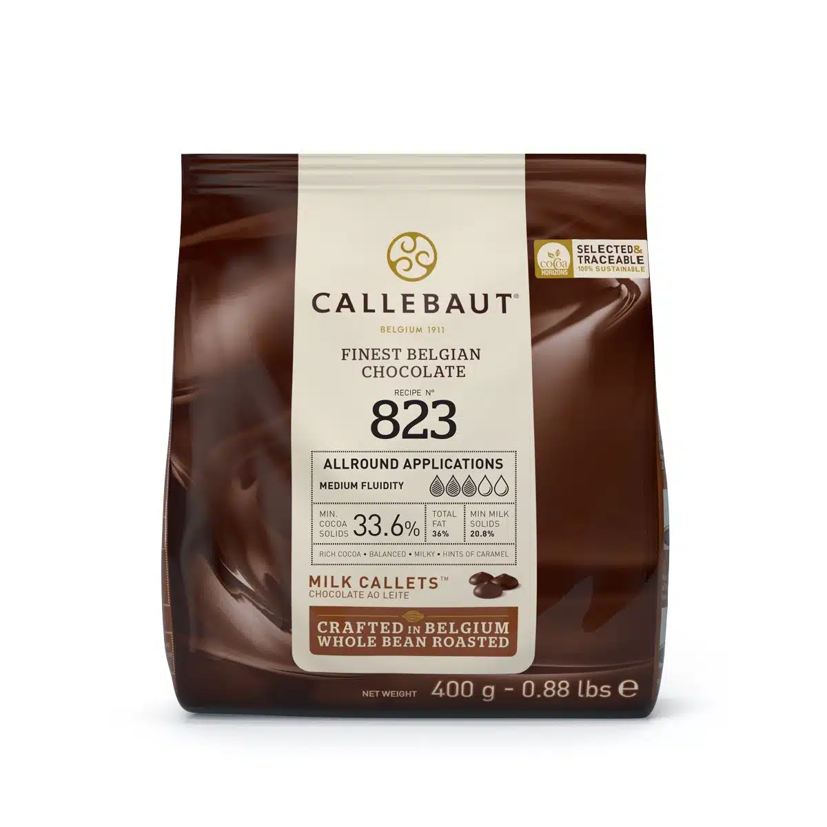 Callebaut chocolade callets -melk- 400g bij cake, bake & love 5 Callebaut chocolade callets -melk- 400g