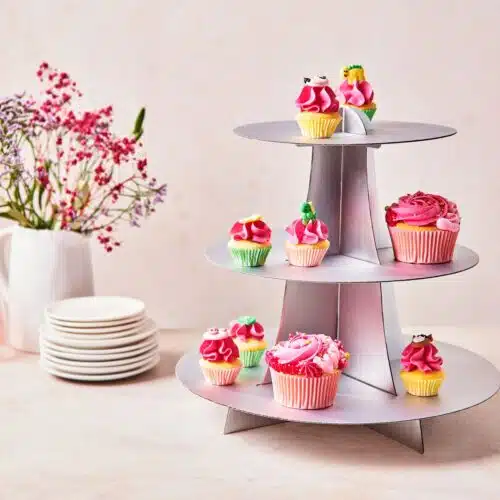 Funcakes 3 tier cupcake stand display - white