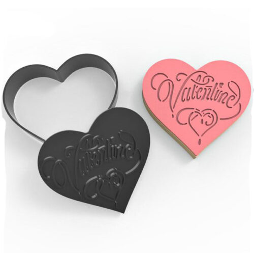 Cookie cutter & impression heart valentine bij cake, bake & love 5