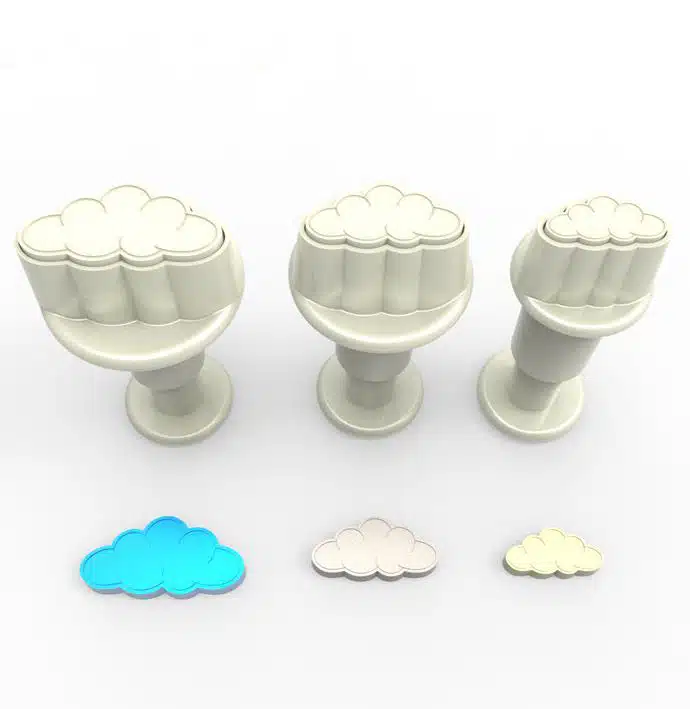 Cloud mini plunger cutter set 3 bij cake, bake & love 5 Cloud mini plunger cutter set 3