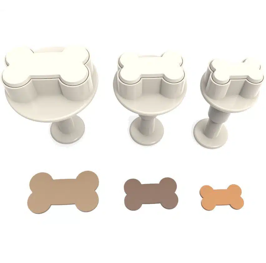 Bone big size plunger cutter set 3 bij cake, bake & love 5 Bone big size plunger cutter set 3