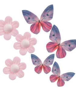 Dekora ouwel roze bloemen & lila vlinders 9 stuks bij cake, bake & love 11
