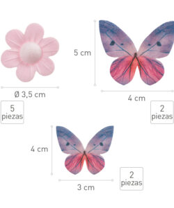 Dekora ouwel roze bloemen & lila vlinders 9 stuks bij cake, bake & love 13