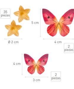 Dekora ouwel gele bloemen & rode vlinders 39 stuks bij cake, bake & love 13