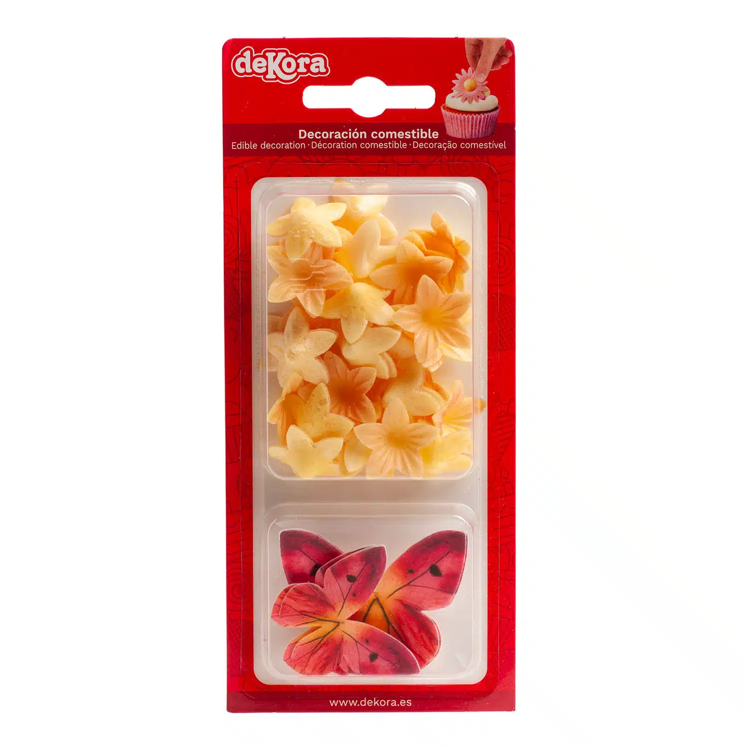 Dekora ouwel gele bloemen & rode vlinders 39 stuks bij cake, bake & love 5 Dekora ouwel gele bloemen & rode vlinders 39 stuks