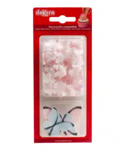 Dekora Ouwel Roze Bloemen & Roze en Blauwe Vlinders 39 stuks