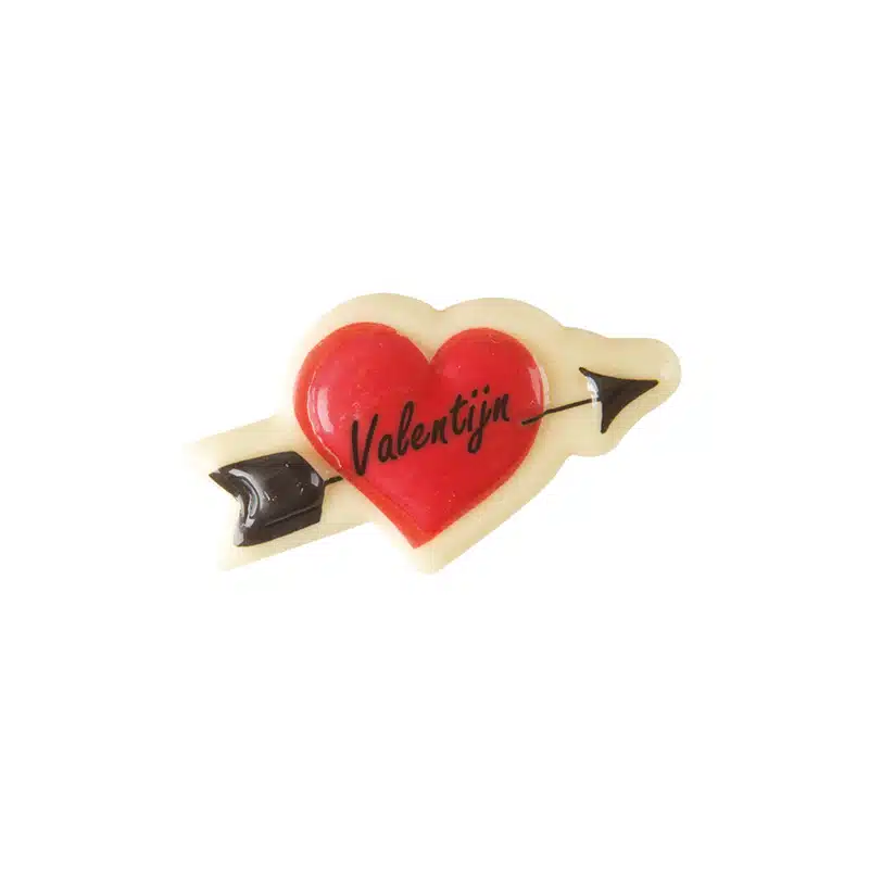 Chocolade hart met pijl 8 stuks bij cake, bake & love 5 Chocolade hart met pijl 8 stuks