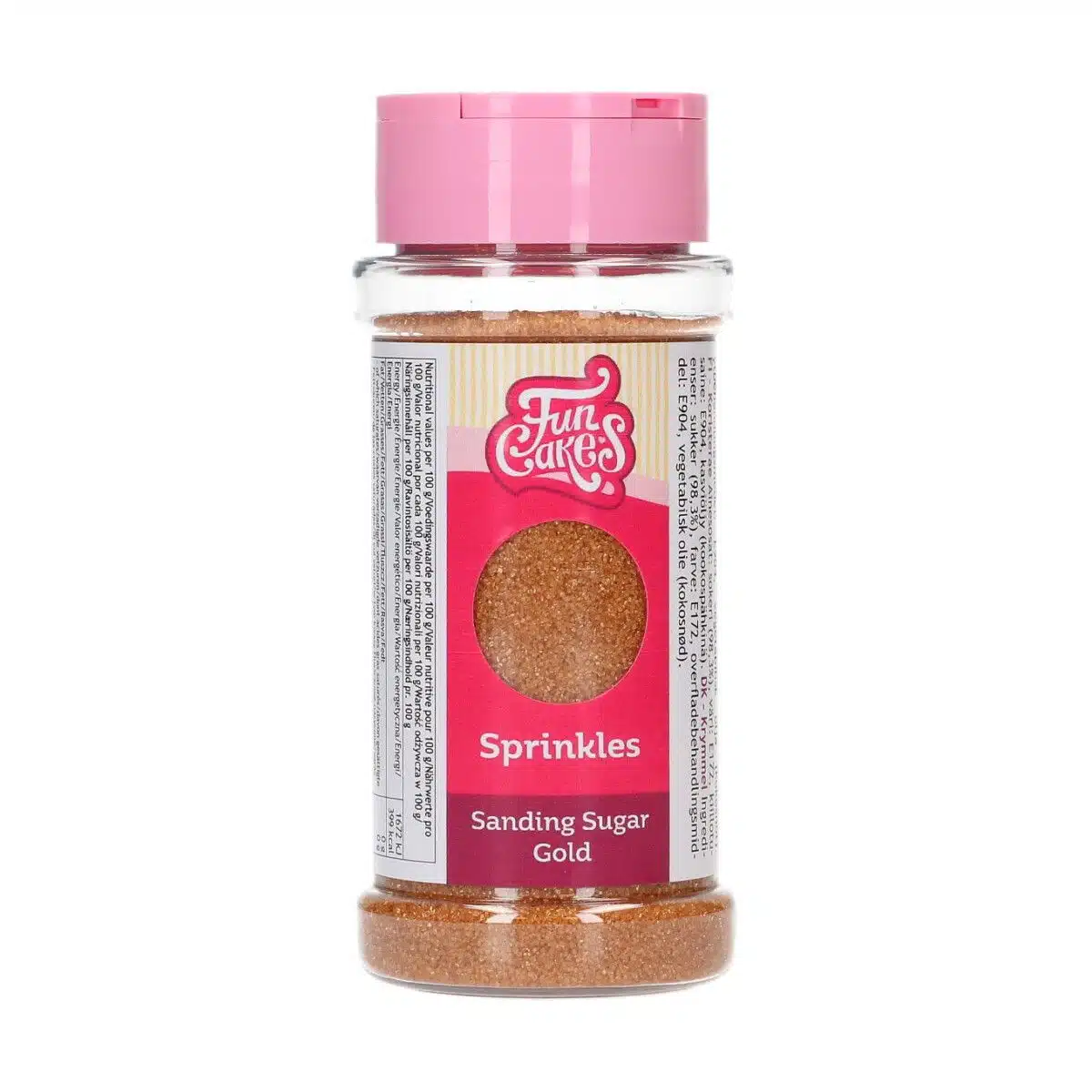 Funcakes sanding sugar 80g - goud bij cake, bake & love 5 Funcakes sanding sugar 80g - goud