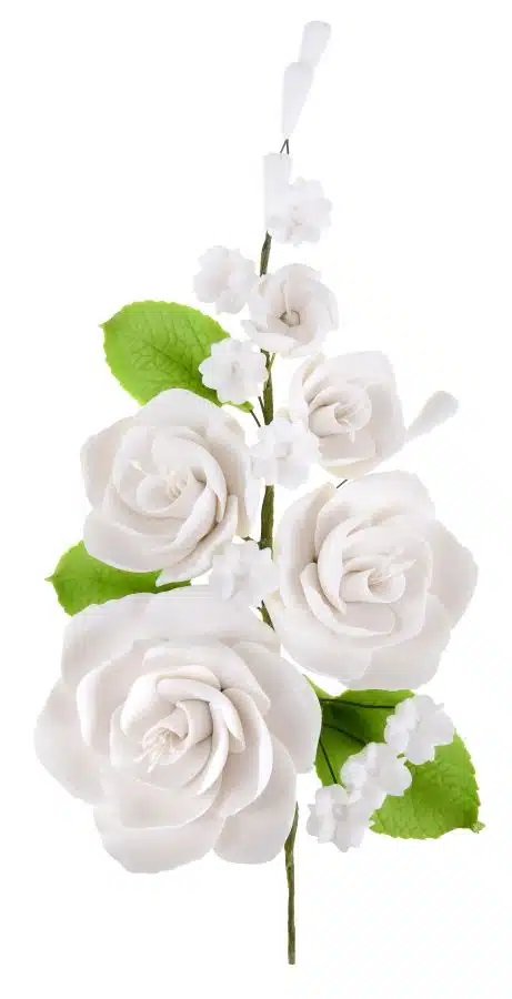 Modecor suikerbloemen boeket rozen wit bij cake, bake & love 5 Modecor suikerbloemen boeket rozen wit