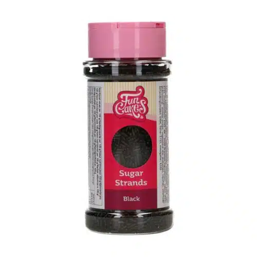 Funcakes sugar strands zwart 80 g