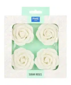 PME White Sugar Roses 62mm pk/4