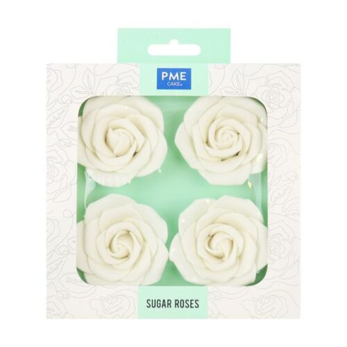 Pme white sugar roses 62mm pk/4 bij cake, bake & love 5