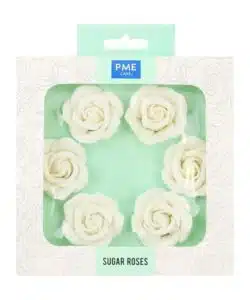 PME White Sugar Roses 45mm pk/6