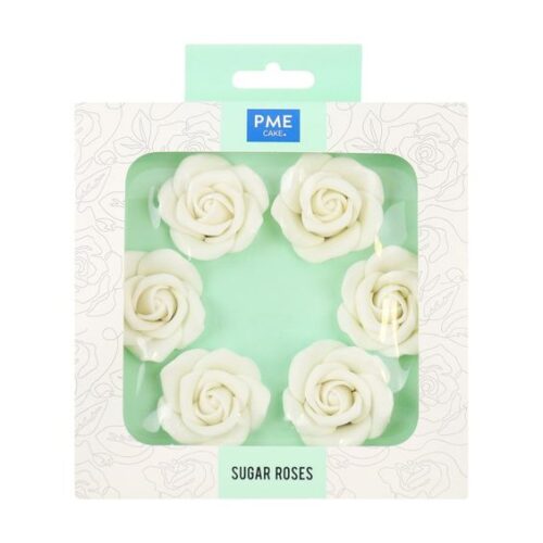 Pme white sugar roses 45mm pk/6 bij cake, bake & love 5