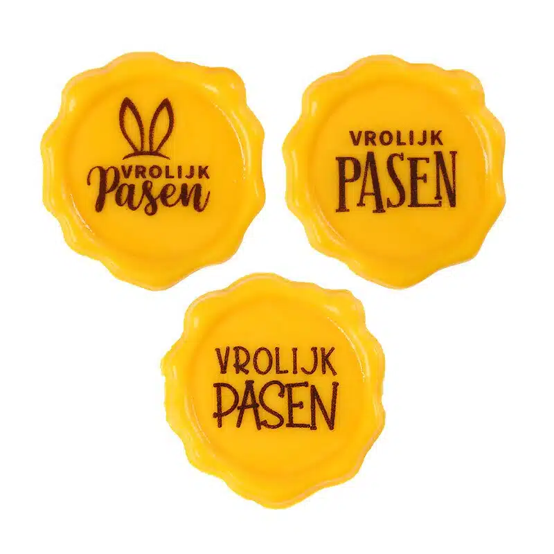Chocolade lakzegels pasen 10 stuks bij cake, bake & love 5 Chocolade lakzegels pasen 10 stuks