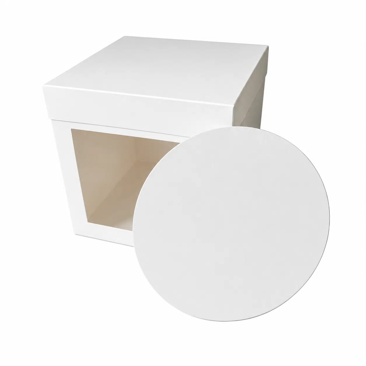Taartdoos 25,4 x 25,4 x 25,4 cm + cakeboard 25 cm wit bij cake, bake & love 5 Taartdoos 25,4 x 25,4 x 25,4 cm + cakeboard 25 cm wit