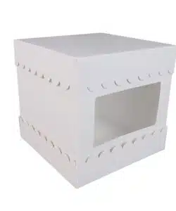 Taartdoos 20,3 x 20,3 x 20,3 cm + Cakeboard 20 cm wit