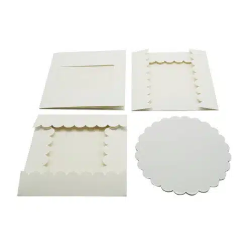 Taartdoos 20,3 x 20,3 x 20,3 cm + cakeboard 20 cm wit - afbeelding 2