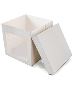 Taartdoos 25,4 x 25,4 x 25,4 cm + Cakeboard 25 cm wit