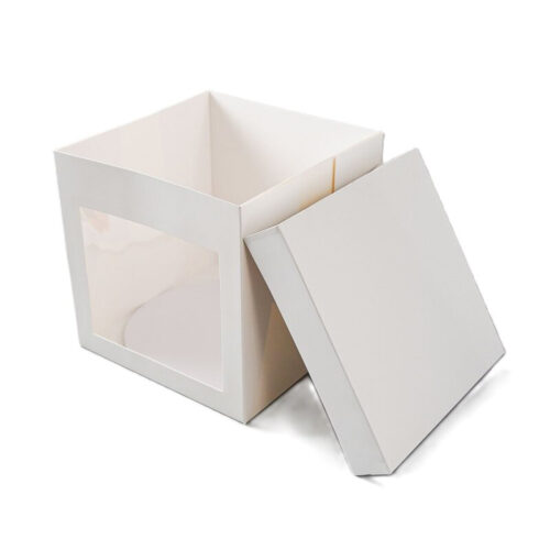 Taartdoos 25,4 x 25,4 x 25,4 cm + cakeboard 25 cm wit