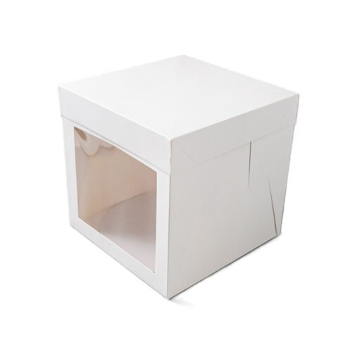 Taartdoos 25,4 x 25,4 x 25,4 cm + cakeboard 25 cm wit - afbeelding 2