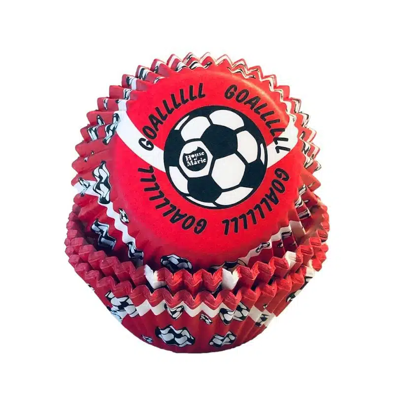 House of marie baking cups voetbal rood - pk/50 bij cake, bake & love 5 House of marie baking cups voetbal rood - pk/50