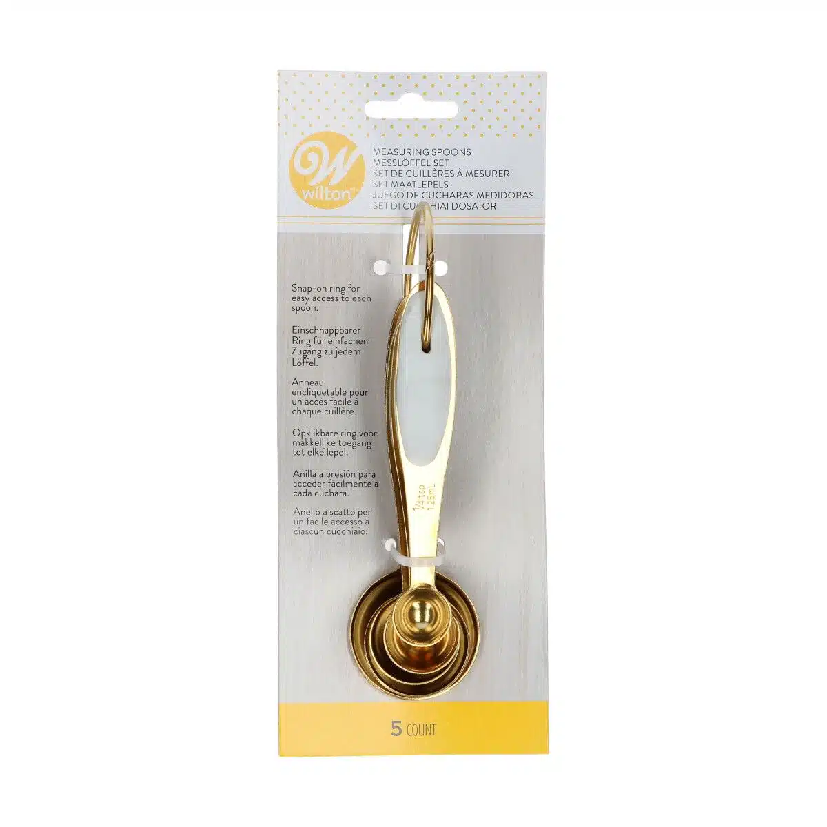 Wilton gouden metalen maatlepels 5 stuks bij cake, bake & love 6 Wilton gouden metalen maatlepels 5 stuks - afbeelding 2