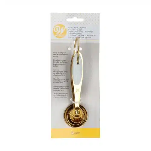 Wilton gouden metalen maatlepels 5 stuks - afbeelding 3