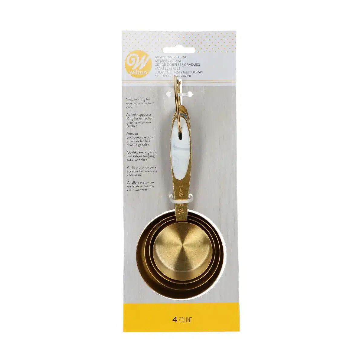 Wilton gouden metalen maatbekers 4 stuks bij cake, bake & love 6 Wilton gouden metalen maatbekers 4 stuks - afbeelding 2