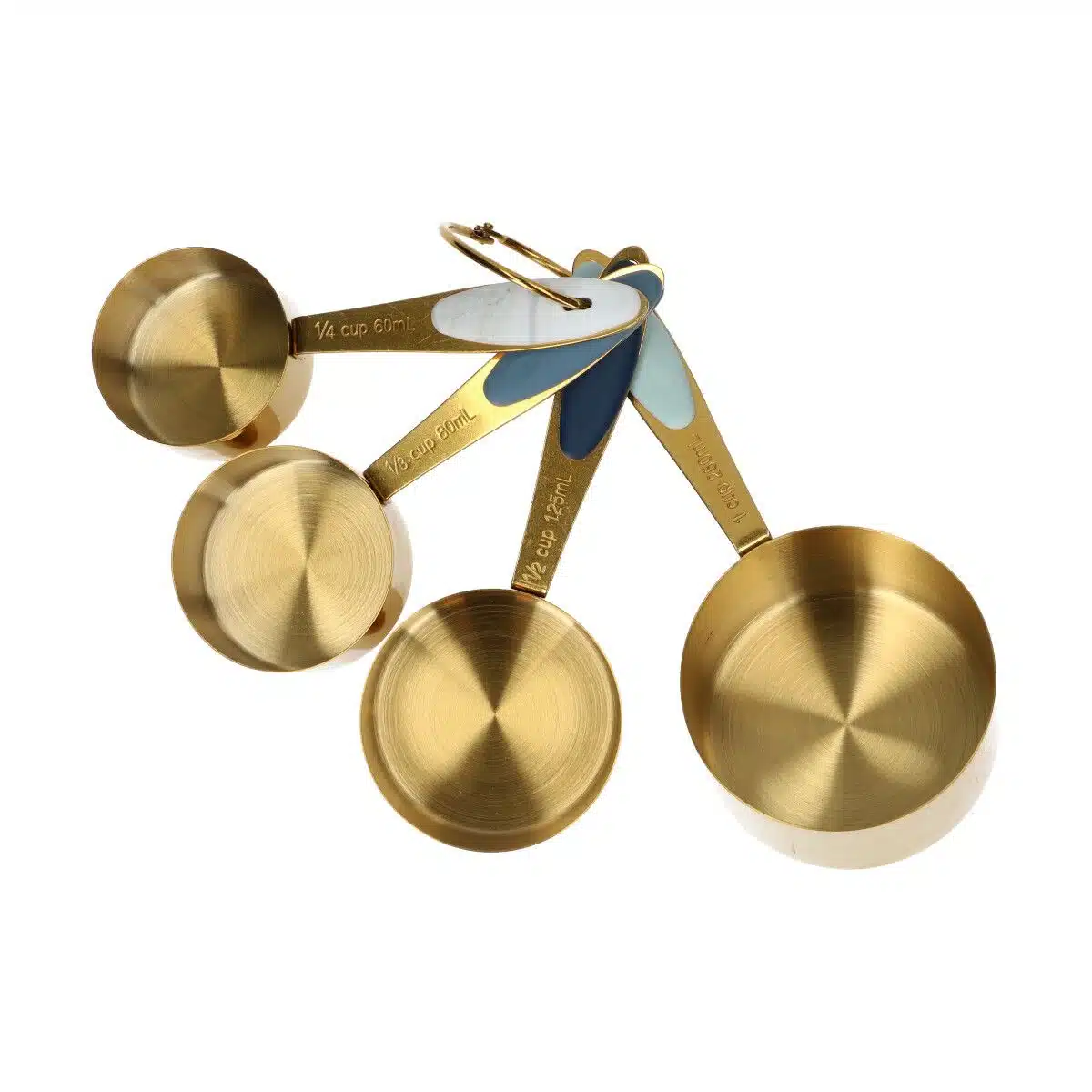 Wilton gouden metalen maatbekers 4 stuks bij cake, bake & love 5 Wilton gouden metalen maatbekers 4 stuks