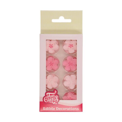 Funcakes suikerdecoratie bloemenmix roze set/24 bij cake, bake & love 5