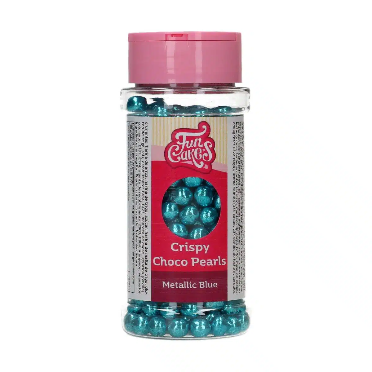 Funcakes crispy choco pearls - metallic blue 60g bij cake, bake & love 5 Funcakes crispy choco pearls - metallic blue 60g
