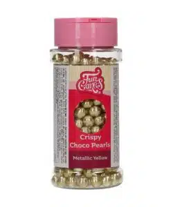 FunCakes Crispy Choco Pearls - Metallic Yellow 60g