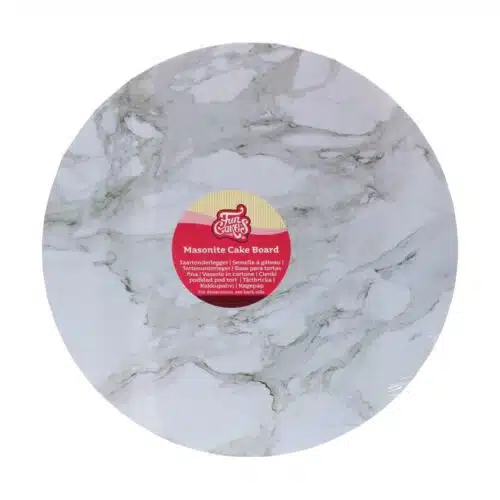 Funcakes masonite cake board rond  ø25 cm- marmer grijs