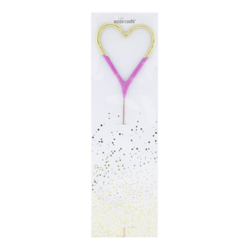 Wondercandle vuursterretje - hart 2-kleurig goud-roze bij cake, bake & love 5