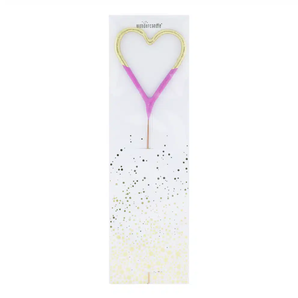 Wondercandle vuursterretje - hart 2-kleurig goud-roze bij cake, bake & love 5 Wondercandle vuursterretje - hart 2-kleurig goud-roze