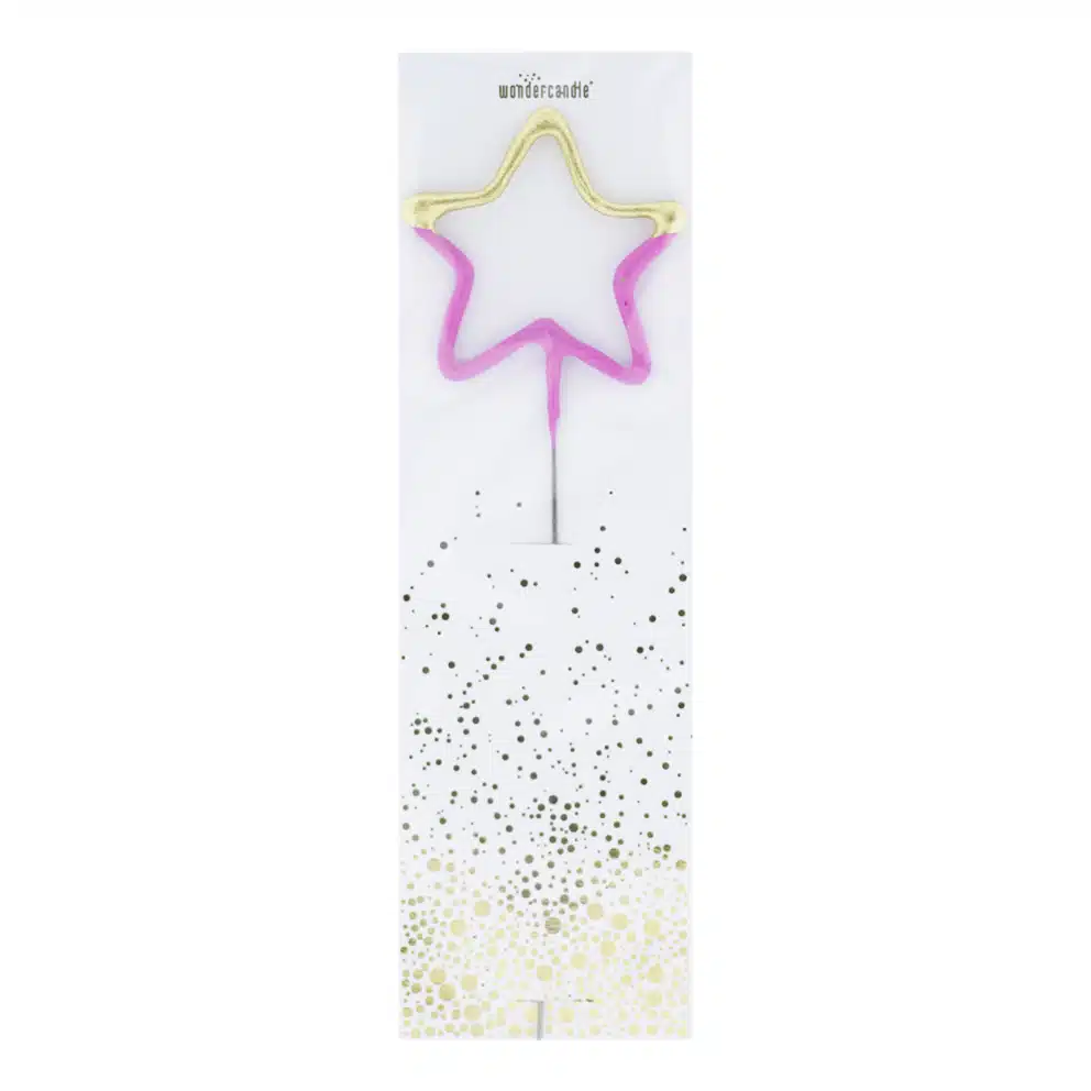 Wondercandle vuursterretje - ster 2-kleurig goud-roze bij cake, bake & love 5 Wondercandle vuursterretje - ster 2-kleurig goud-roze