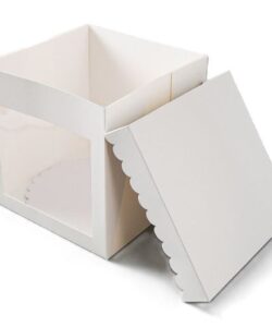 Taartdoos 20,3 x 20,3 x 20,3 cm + Cakeboard 20 cm wit