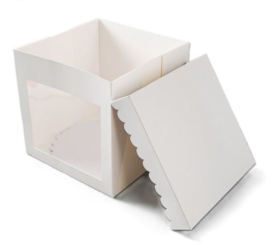 Taartdoos 20,3 x 20,3 x 20,3 cm + cakeboard 20 cm wit bij cake, bake & love 5 Taartdoos 20,3 x 20,3 x 20,3 cm + cakeboard 20 cm wit