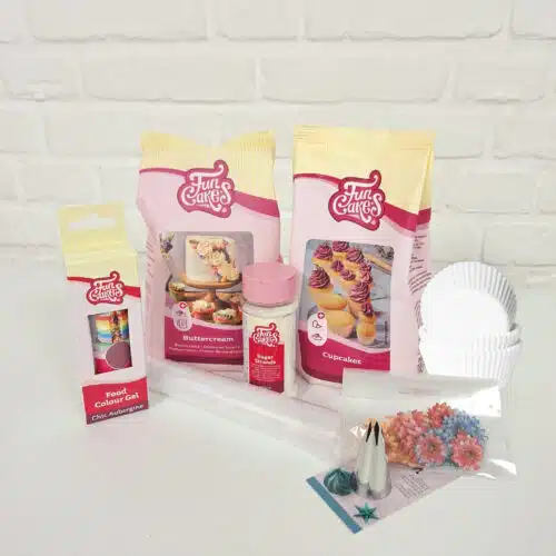 Moederdag bloemen cupcakes pakket