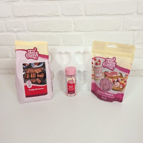 Moederdag fudge brownie geo heart pakket bij cake, bake & love 5