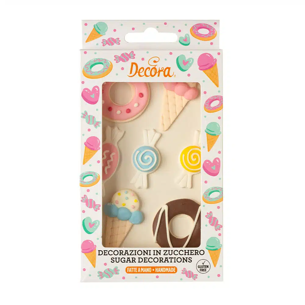 Suikerdecoraties sweets groot 7 stuks bij cake, bake & love 5 Suikerdecoraties sweets groot 7 stuks